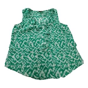 Ann Taylor Loft Women  Multicolor Chiffon Ruffled Front Sleeveless Top Size M